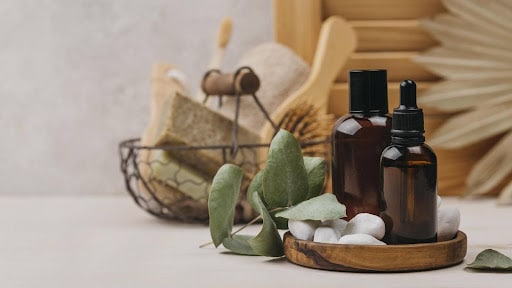 Aroma oil bottles and spa accessories in Malaysia for relaxation and wellness