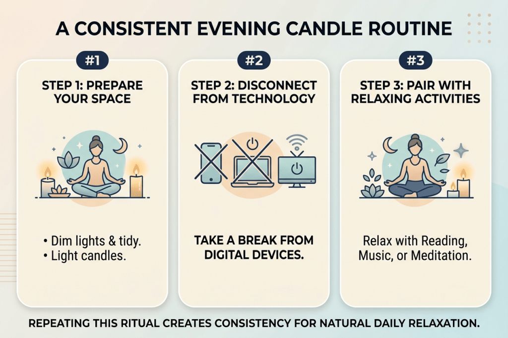 evening candles routine